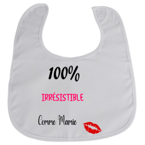 Bavoir bébé "100% irrésistible comme Mamie"
