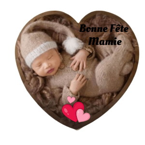 Magnet en forme de cœur "Bonne fête Mamie"