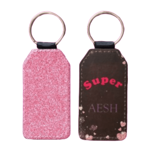 Porte-clés Paillette rose "Super AESH"